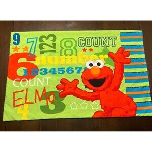 Sesame Street 123 ABC Double Sided Pillowcase Elmo Cookie Monster Oscar 2015
